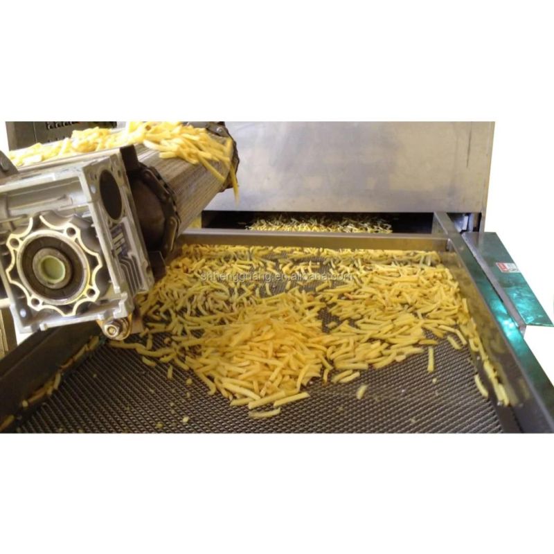 Automatic Frozen French Fries Production Line Potato Chips Fryer Making Frying Snack Food Machine