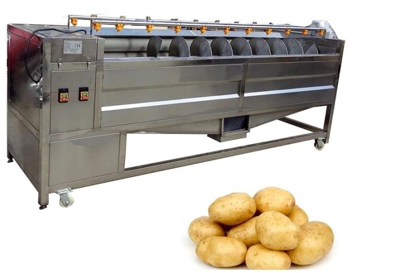 Vegetable Fruit Potatoes Carrots Ginger Washing Peeling Cleaning Machine