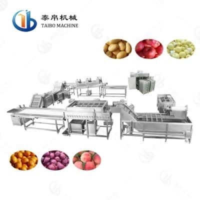 High Quality Potato/Onion/Carrot Washing Peeling Cutting Drying Line