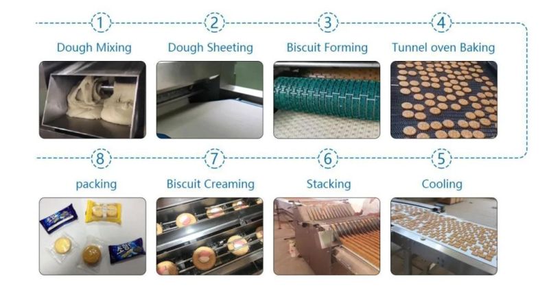 Skywin Industrial Hard and Soft Cookies Biscuits Snack Food Machine Production Line for Making Bakery