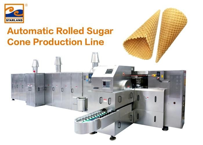 Industrial Auto Crispy Biscuit Cone Production Line / Ice Cream Production Machine