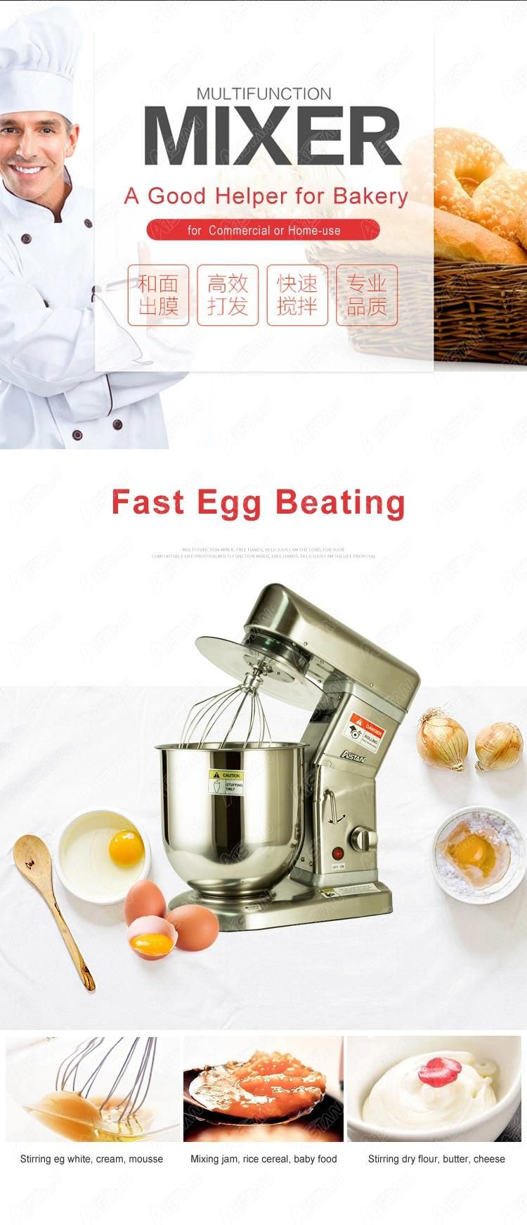 Ast-B7s Aistan Stand Mixer, 7L Food Mixers for Baking, Electric Kitchen Mixers with Bowl, Dough Hook, Wire Whip & Beater