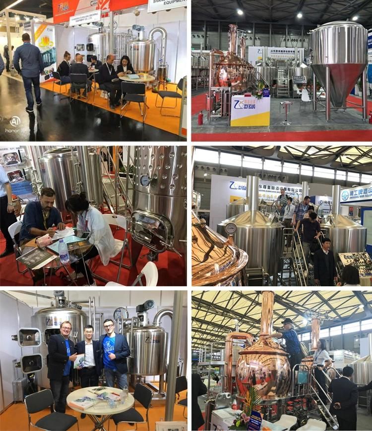 2 Vessel 1000L Red Copper Beer Brewery Equipment for Beer Brewing