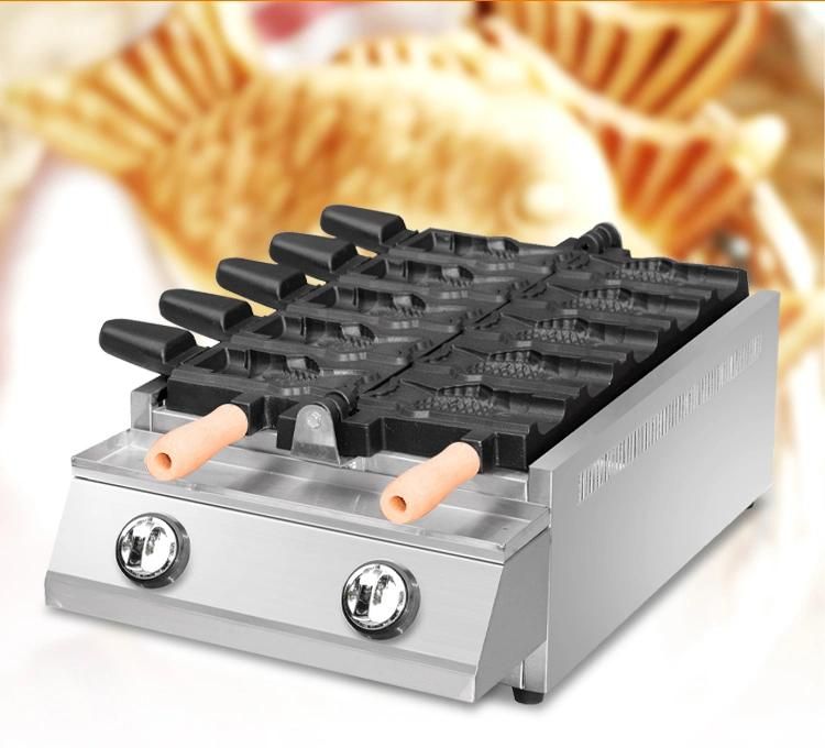 Gas Open Mouth Fish Cake Machine Taiyaki Waffle Machine