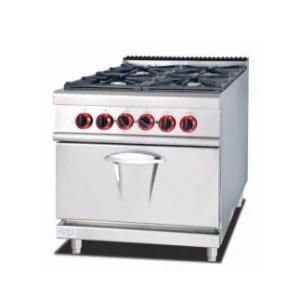 Commercial Kitchen Equipment Stainless Steel 4-Burner Gas Cooking Range with Oven