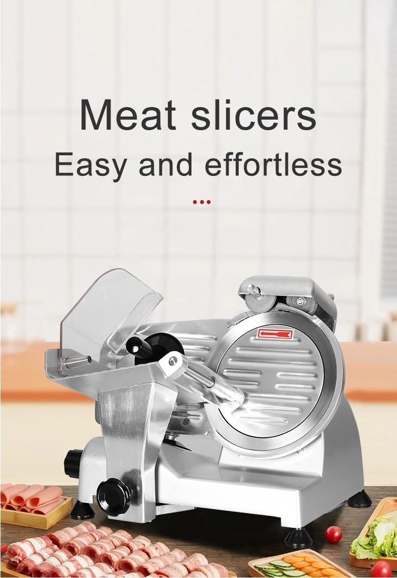 Automatic Premium Chromium-Plated Steel Blade Electric Deli Meat Cheese Food Slicers Machine for Commercial Industrial Home Use