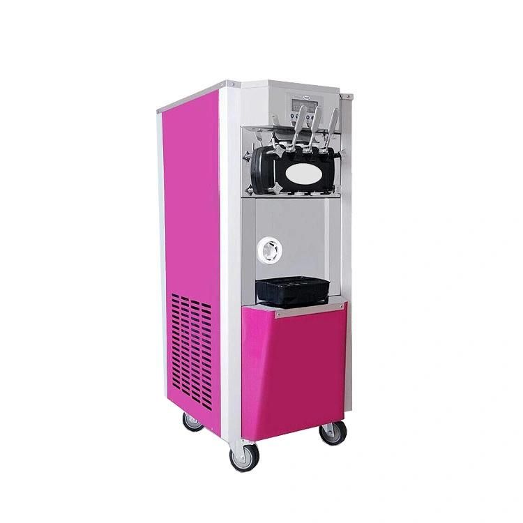 Cheering Soft Serve Ice Cream Machine with Air Pump and 2 Hoppers