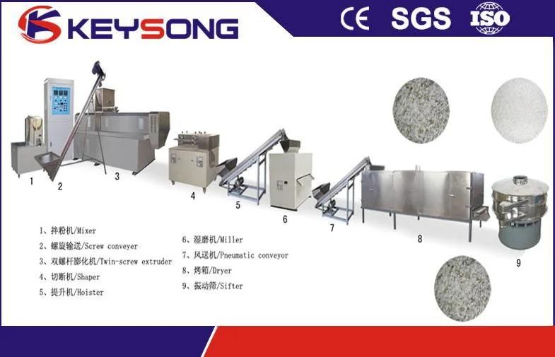 Double Screw Extrusion Bread Crumb Processing Line