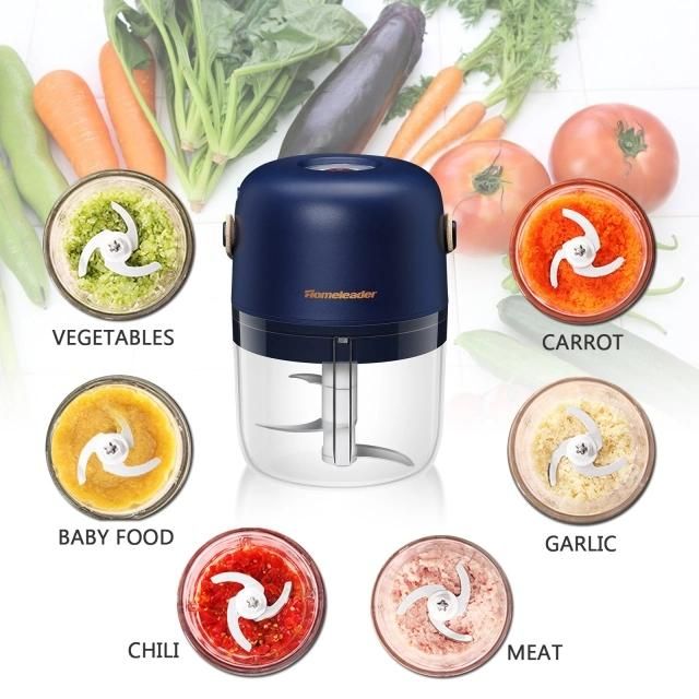 Us Wearhouse Mini Food Chopper Electric Food Processor Cordless Onion Garlic Chopper Portable Vegetable Mincer Meat Blender with 250ml Capacity