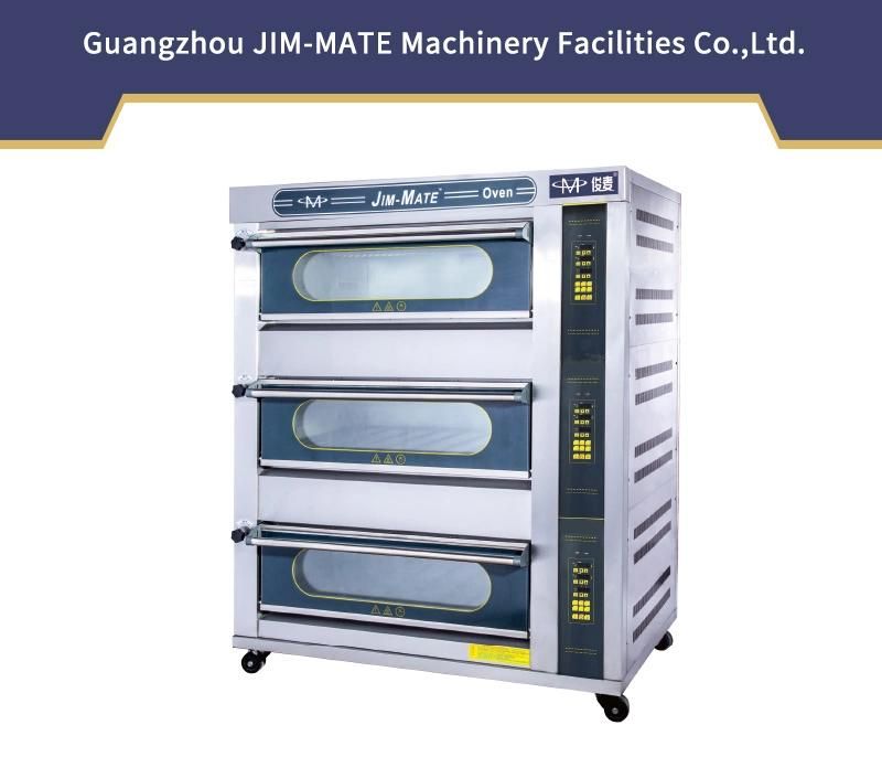 Baking Machine 3 Deck 6 Trays Kitchen Equipment Intelligent Gas Deck Oven