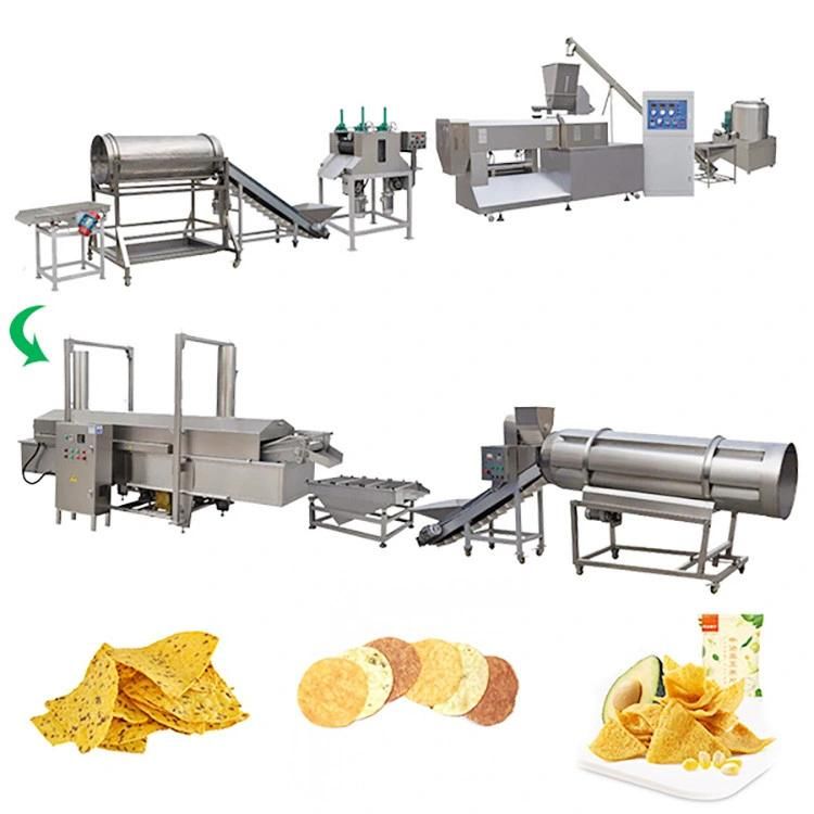 Automatic Chips Extruding Machinery Tortilla Corn Chips Processing Line