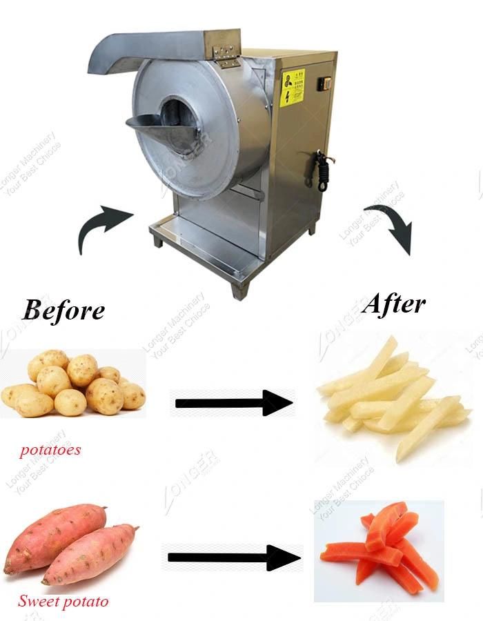 Industrial French Fry Potato Cutter Cassava Chips Cutting Machine