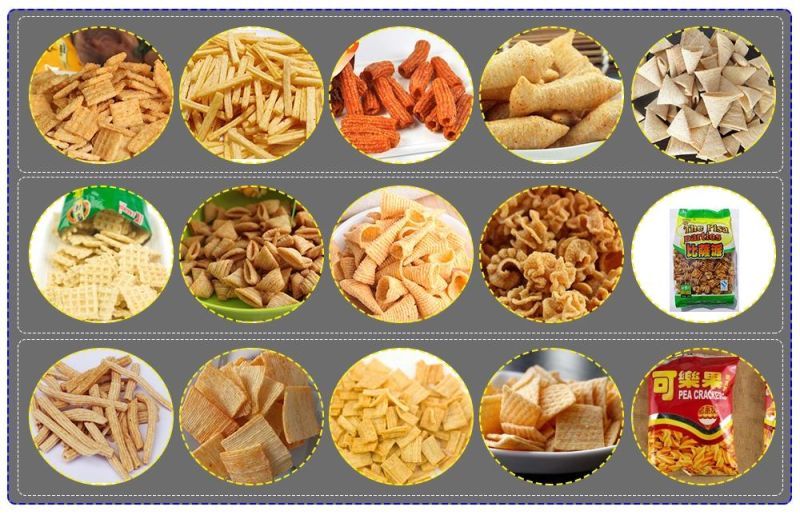 Fried Wheat Flour Chips Sticks Processing Line Flour Bugle Snack Food Plant Crispy Bugle Chips Snack Food Processing Machine