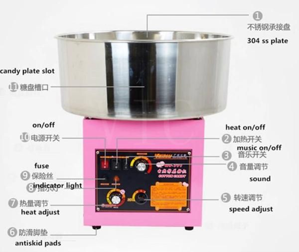 Stainless steel electrical cotton candy machine