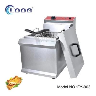 Factory Price Kitchen Equipments Single Basket Chicken Potato Chips Oil Frying Fat Deep ...