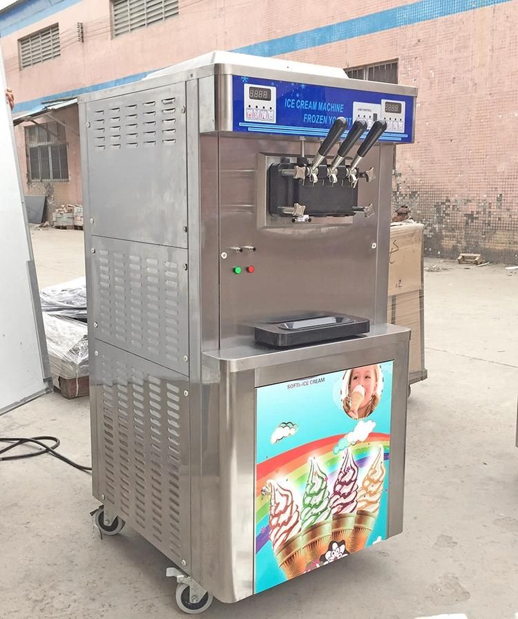 Floor Stand Double Cooling System Frozen Soft Ice Cream Machine