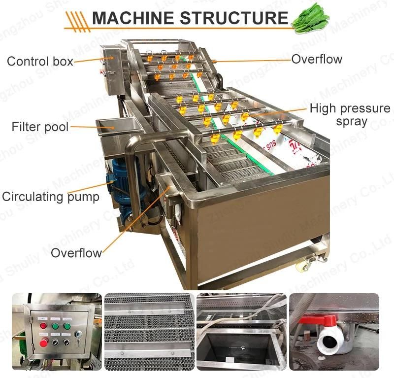 High Pressure Air Bubble Fruit and Vegetable Cleaner Machine