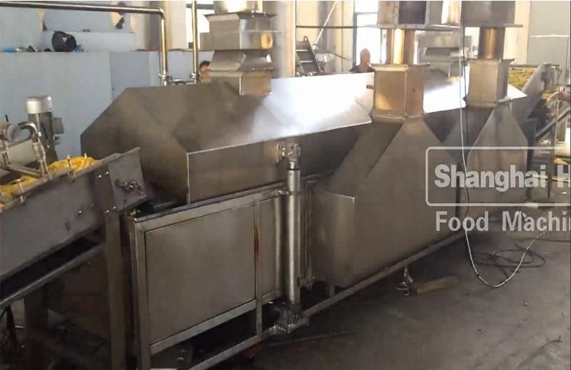 Automatic Frozen French Fries Production Line Potato Chips Fryer Making Frying Snack Food Machine