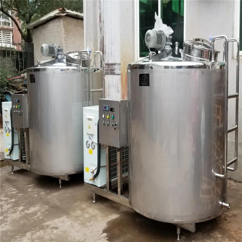 500L 1000L New Open Lid Cylindrical Milk Chilling Cooling Storage Tank