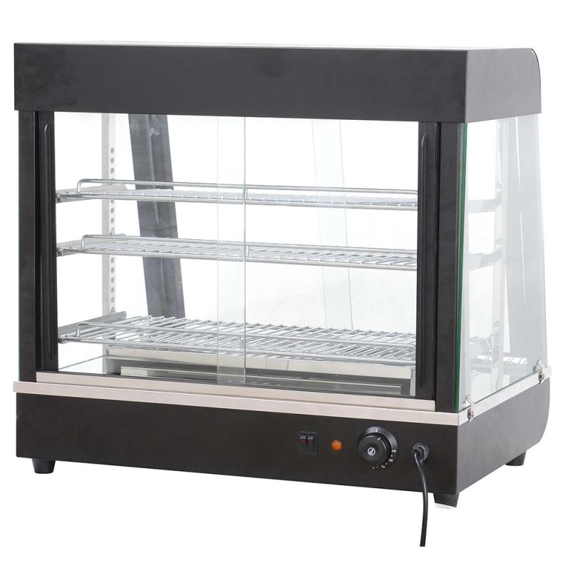 Electric Curved Glass Food Display Warmer Warming Showcase