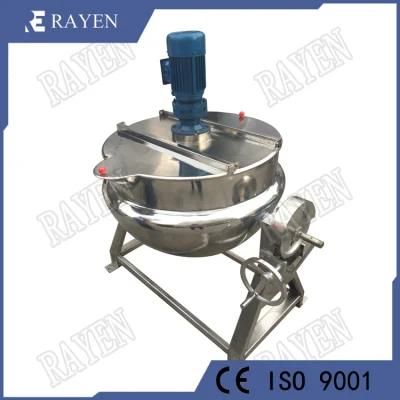 SUS304 Stainless Steel Gas Steam Kettle Jacketed Kettle Mixer