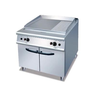 Commercial Gas Griddle with Cabinet (2/3 Flat &amp; 1/3 Grooved)