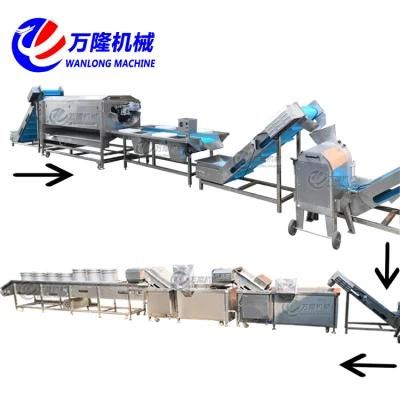 Automatic Frozen Vegetable Machine Frozen Carrot Sweet Potato Washing Cutting Blanching ...