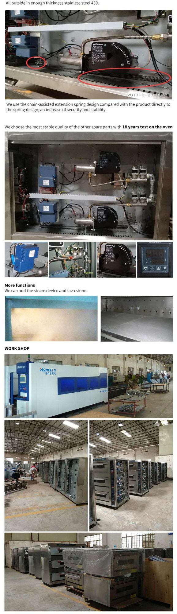 Baking Machine 3 Decks 6 Trays Commercial Gas Deck Oven