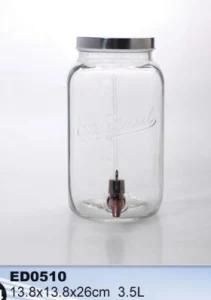 Glass Beverage Jar Special Type Juice Jar