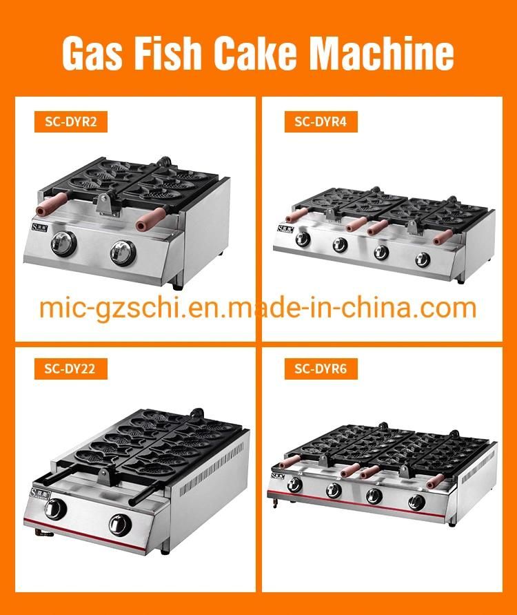 2-Plate 6 Fish Ice Cream Taiyaki Gas Fish Cake Machine