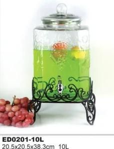 Glass Beverage Dispenser Glass Juice Jar