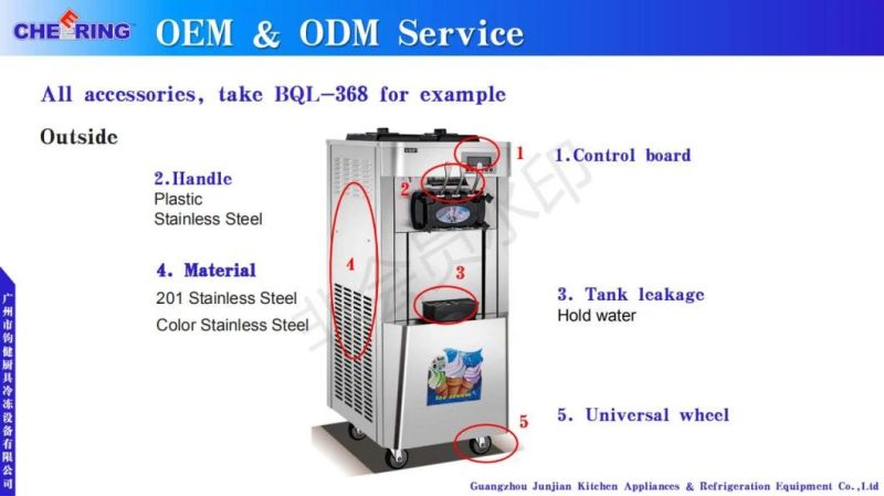 Bql-198 Counter Top Three Flavor Soft Ice Cream Machine with Pre-Cooling System