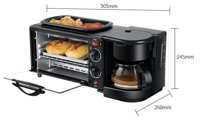 Hot Sales Multifunctional Automatic Breakfast Machine, Oven, Coffee Maker 3 in 1 Breakfast Makers