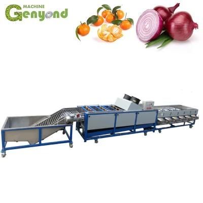 Fruits Cleaning Waxing Machine Orange Grading Machine