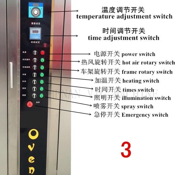 CE Approved Electric Rotary Oven with 36 Trays