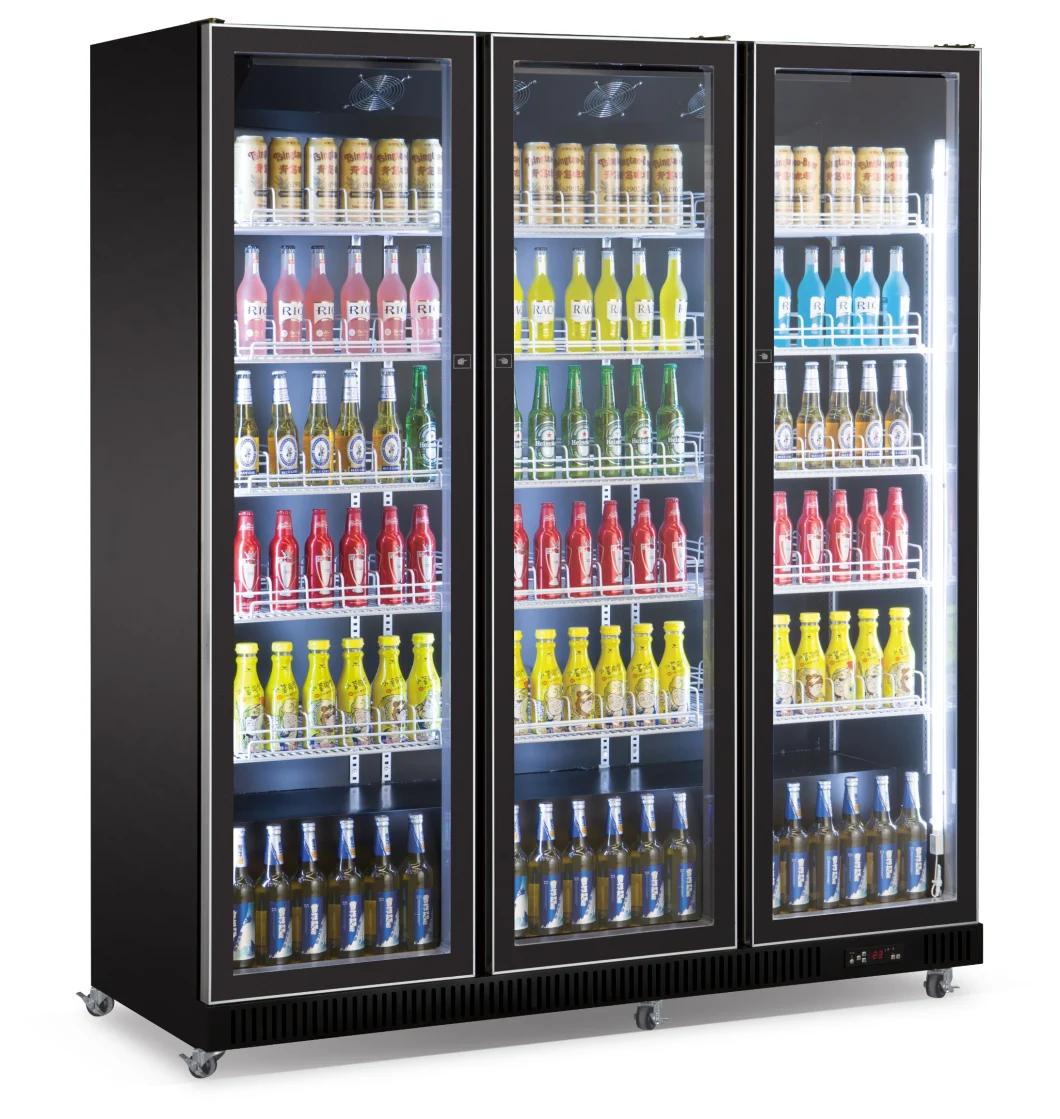 High Quality Beverage Cooler Supermarket Commercial Beer Freezer Three Doors Refrigerator