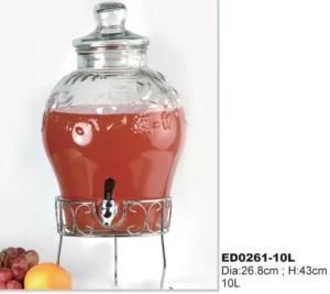 Glass Beverage Dispenser Glass Juice Jar