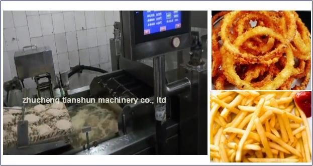 Automatic Onion Ring and Potato Chips Frying Machine