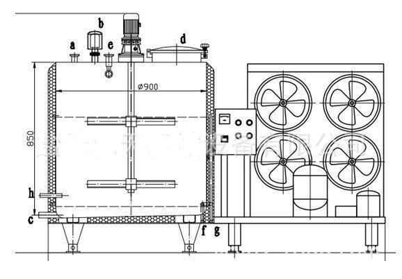 2000L Effective Cooling Ice Cream Chiling Aging Maturation Tank