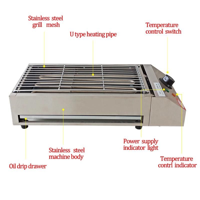 Electric Stainless Steel Steak and Meat BBQ Grill