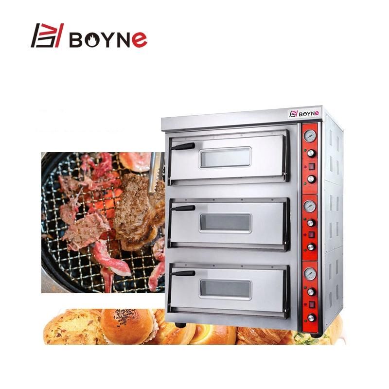 Hotel Kitchen Machine Electrionic 3 Deck Pizza Oven