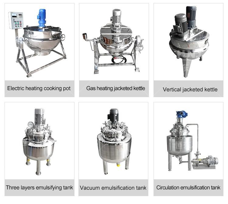 Double Jacketed Cooking Kettle with Agitator and Homogenizer for Creams/Pastes/Mayonnaise