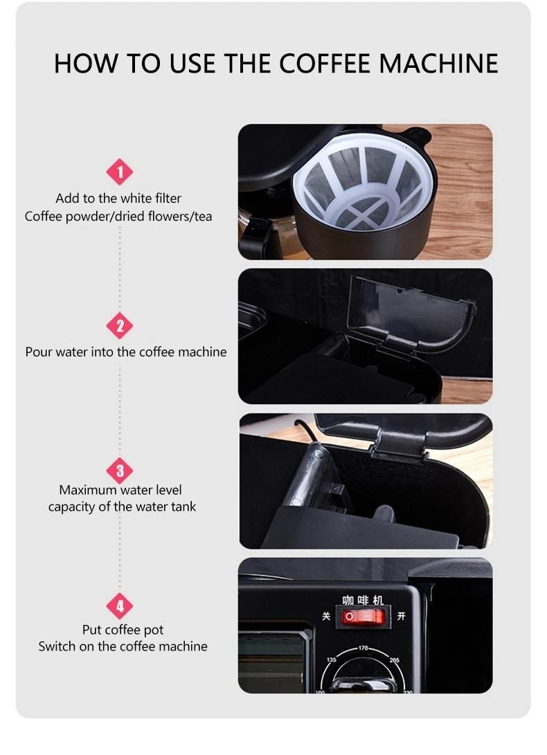 Multifunctional Breakfast Machine Coffee and Oven All in One