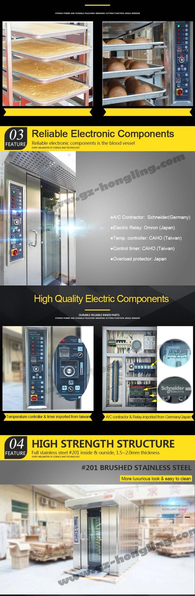 Commercial Bakery Equipment LPG/ LNG Gas 32 Trays Rotary Oven