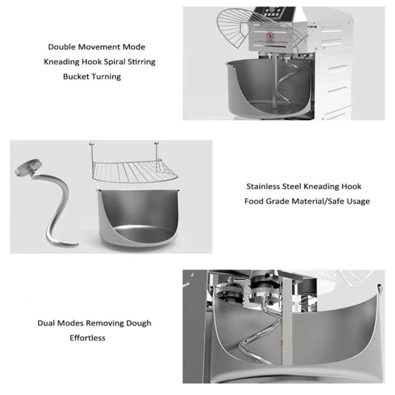 Electric Food Baking Stand Dough Mixer 6 Speed 5L Stainless Steel Mixing Bowl 1000W with Beater Dough Hook Whisk