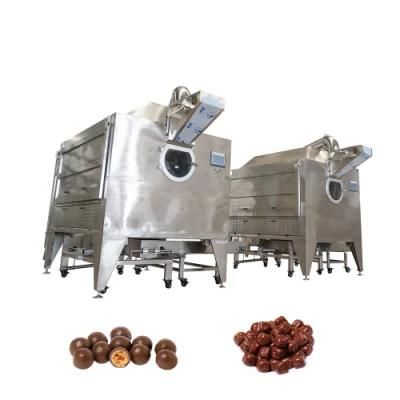 Large Capacity Rotary Drum Sugar Powder Chocolate Coating Line Multi-Functional Chocolate ...