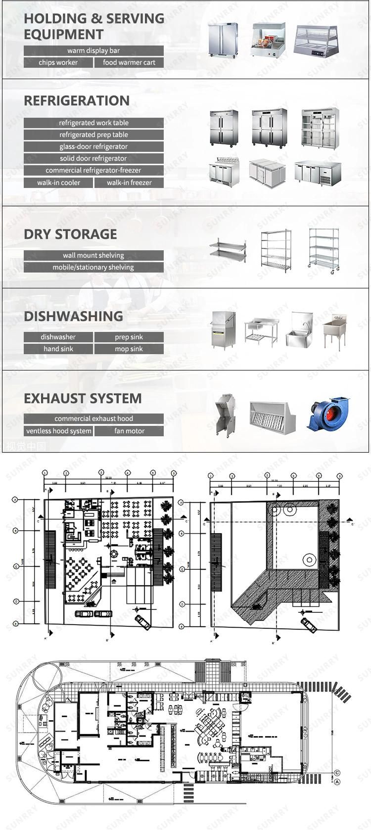 Hot Sale Industrial Fast Food Kitchen Equipment Kfc Equipment Full Set Electric Gas Fast Food Equipment