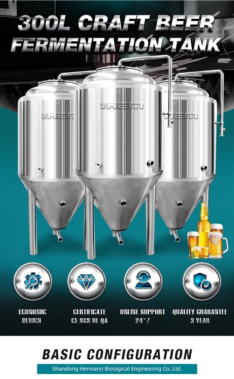 300L 500L 1000litre 2000liter 20hl 3000L 5000L 10000L Stainless Steel Beer Conical Fermenting Fermentation Fermentor Jacketed Storage Tank