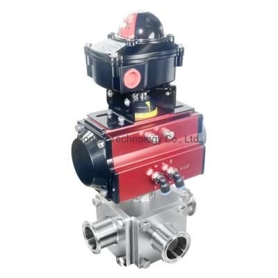 CE Stainless Steel 3-Way Ball Valve with Solenoid Valve