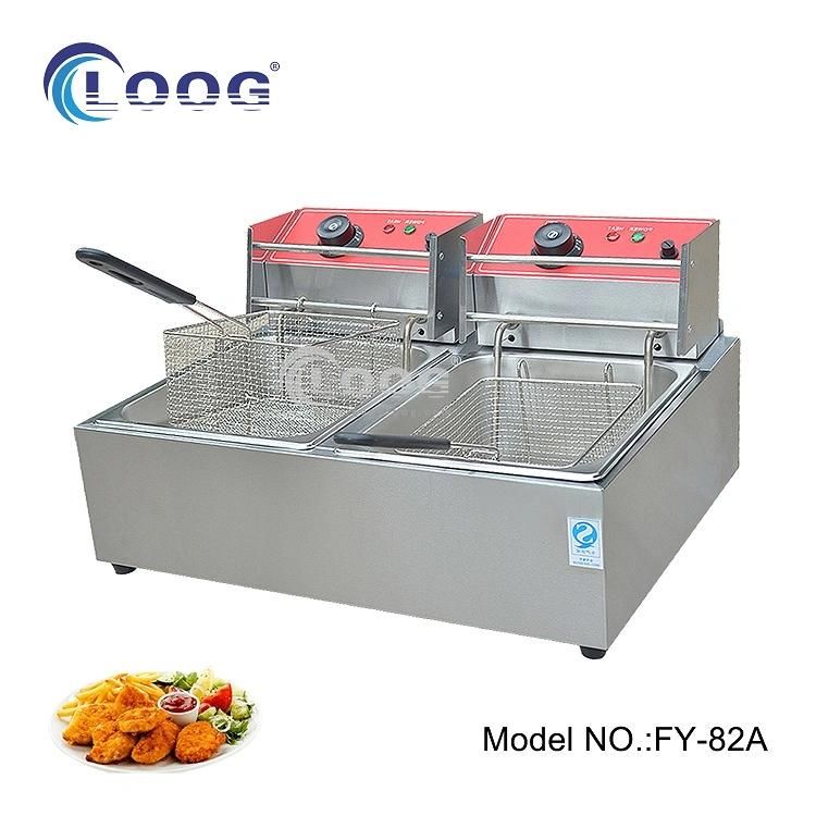 Commercial Donuts Machine Stainless Steel Tank Tabletop Restaurant Equipment Frying Basket Filters 8L Deep Fryer